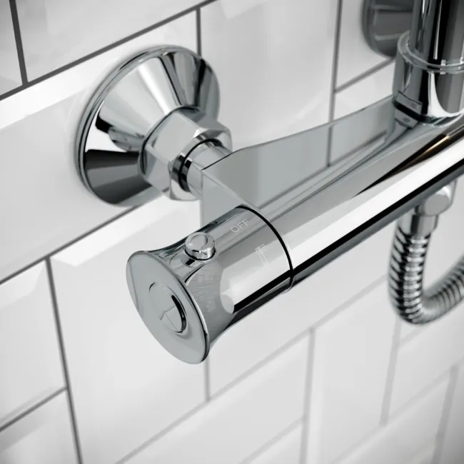 Lismore Essential Round Thermostatic Rigid Shower Set