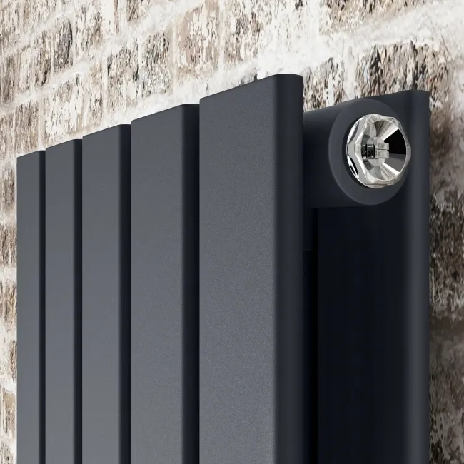 Faro Anthracite Double Flat Panel Vertical Radiator 1600x350mm