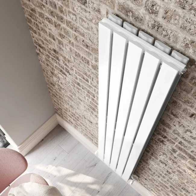 Faro White Double Flat Panel Vertical Radiator 1800x350mm