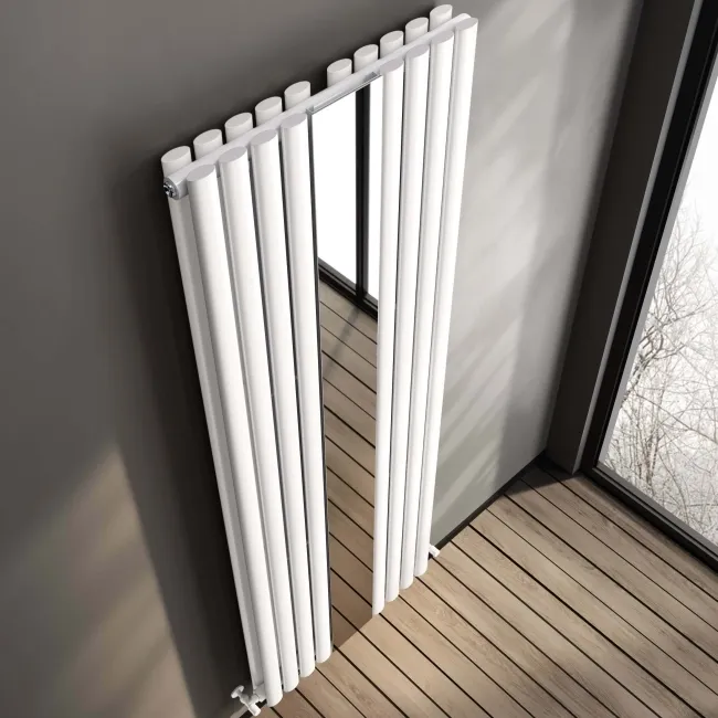 Marseille White Double Vertical Mirror Radiator 1800x620mm
