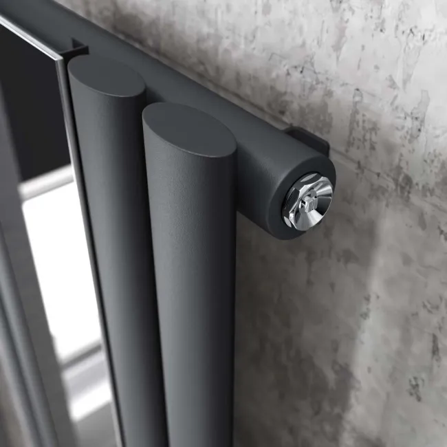 Marseille Anthracite Single Vertical Mirror Radiator 1800x380mm