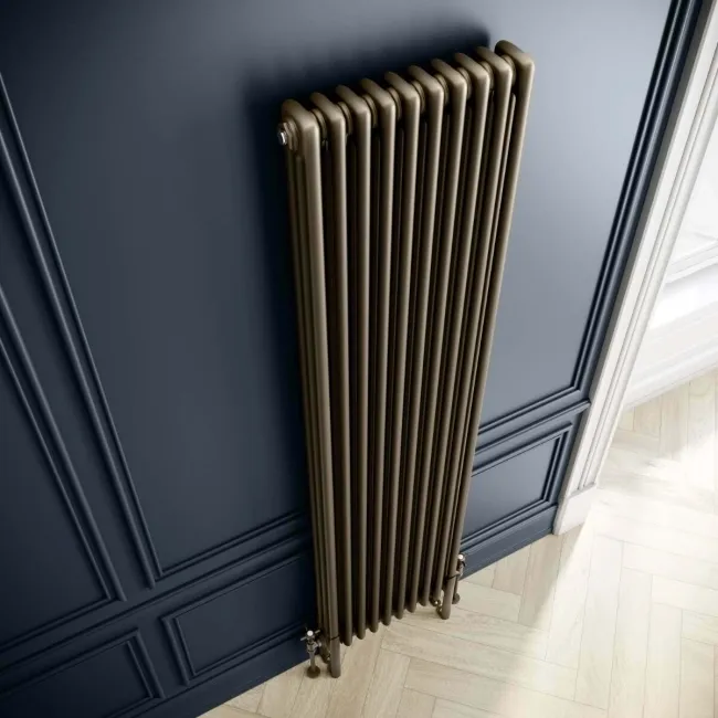 Athens Antique Gold Triple Column Vertical Traditional Radiator 1800x470mm