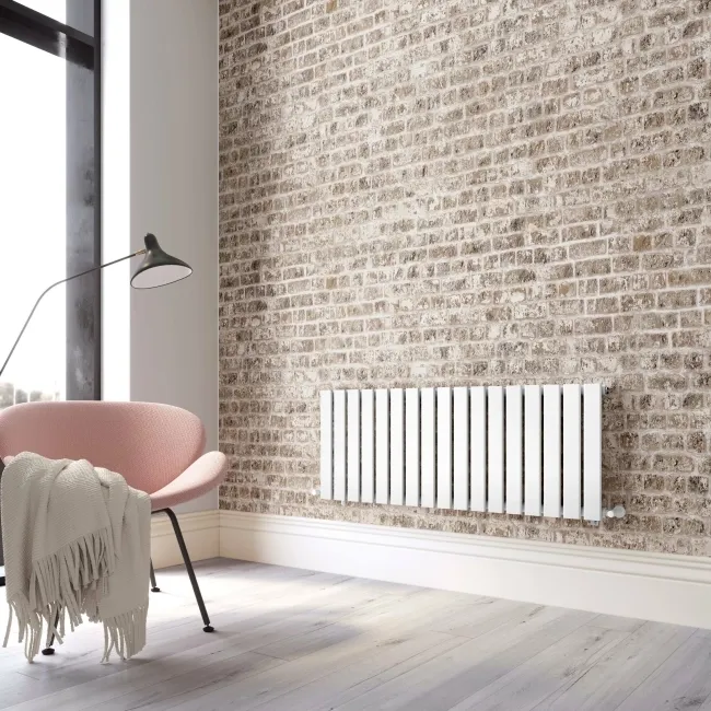 Faro White Single Flat Panel Horizontal Radiator 450x1190mm