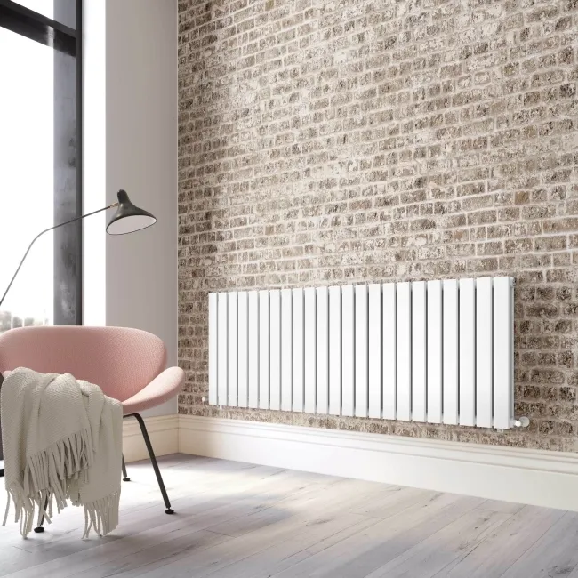 Faro White Double Flat Panel Horizontal Radiator 600x1610mm