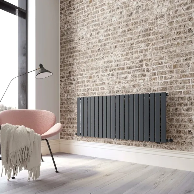 Faro Anthracite Single Flat Panel Horizontal Radiator 600x1400mm