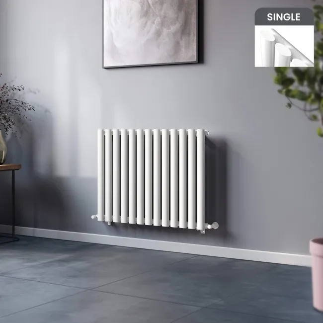 Marbella White Single Oval Panel Radiator 600x780mm