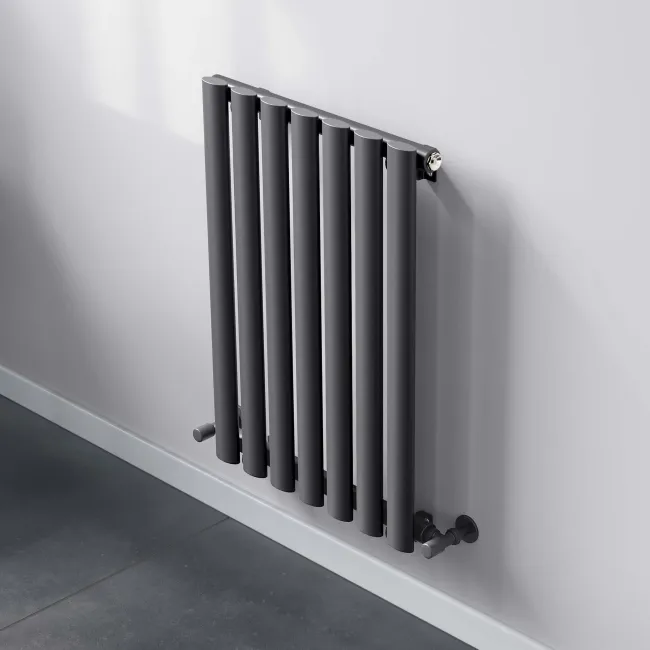 Marbella Anthracite Single Oval Panel Radiator 600x420mm