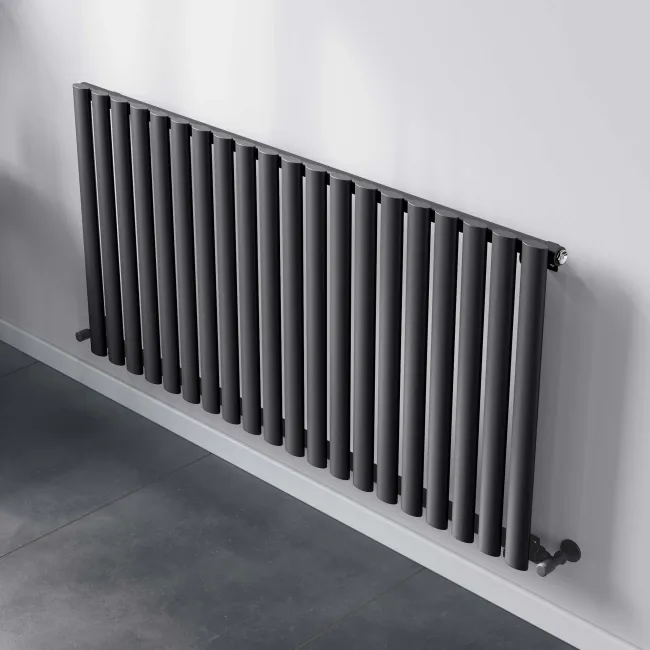 Marbella Anthracite Single Oval Panel Radiator 600x1200mm