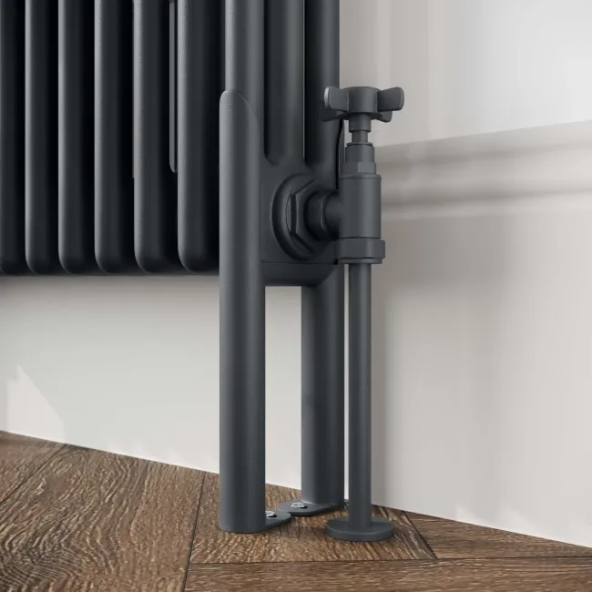 Athens Anthracite Triple Column Horizontal Traditional Radiator 600x605mm