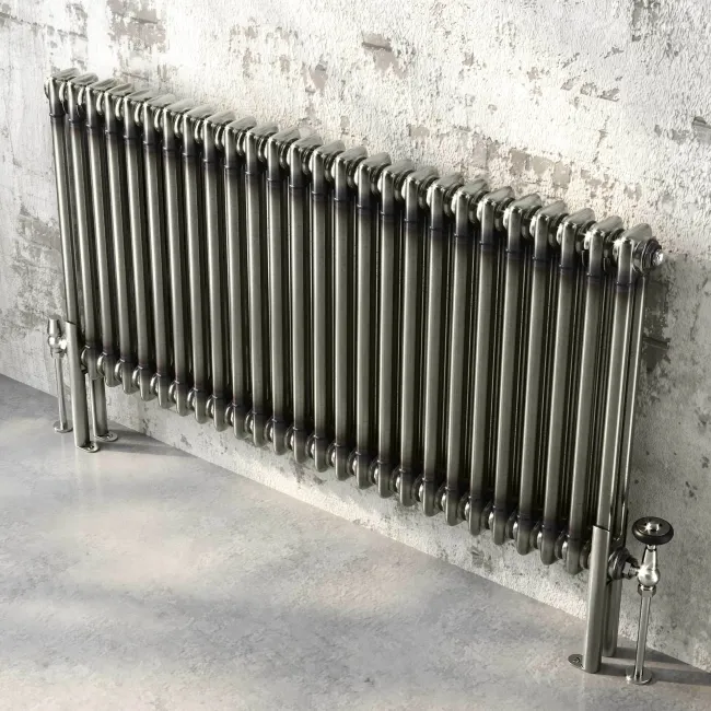 Athens Raw Metal Double Column Horizontal Traditional Radiator 600x1190mm