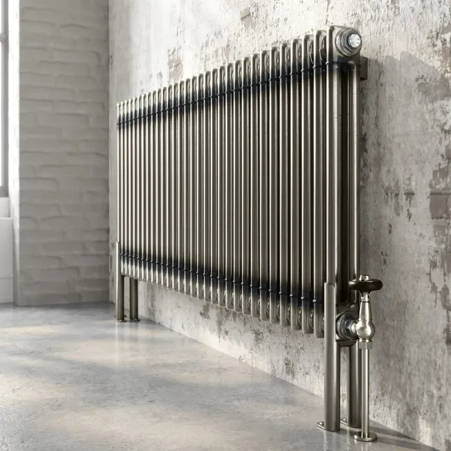 Athens Raw Metal Double Column Horizontal Traditional Radiator 600x1415mm