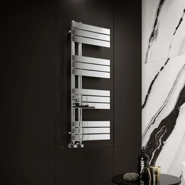Seville Chrome Designer Flat Panel Heated Towel Rail 1200x450mm