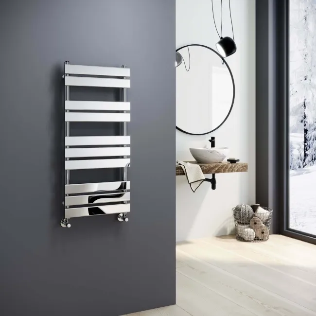 Santorini Chrome Flat Panel Heated Towel Rail 1000x450mm