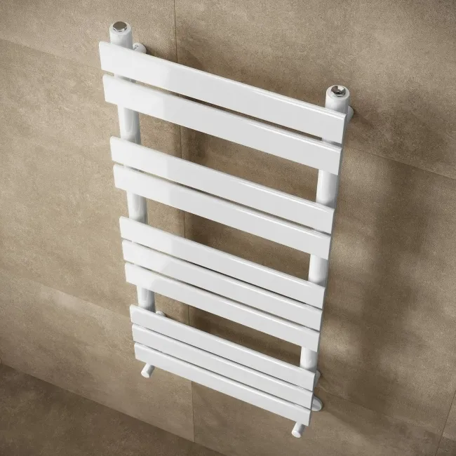 Santorini White Flat Panel Heated Towel Rail 1000x450mm