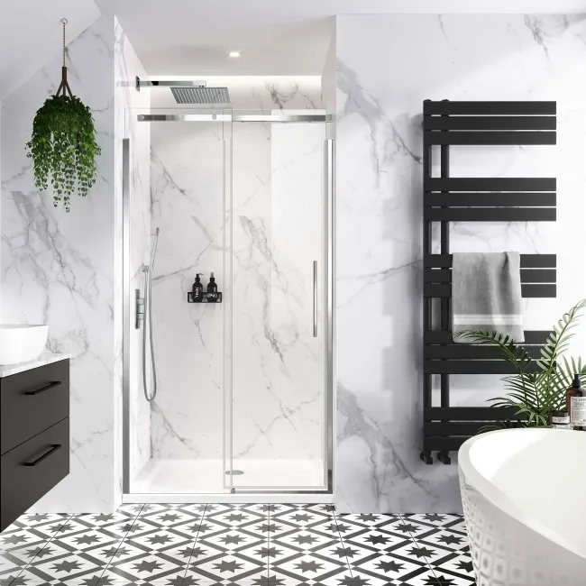 Stockholm Easy Clean 8mm Frameless Sliding Shower Door 1100mm