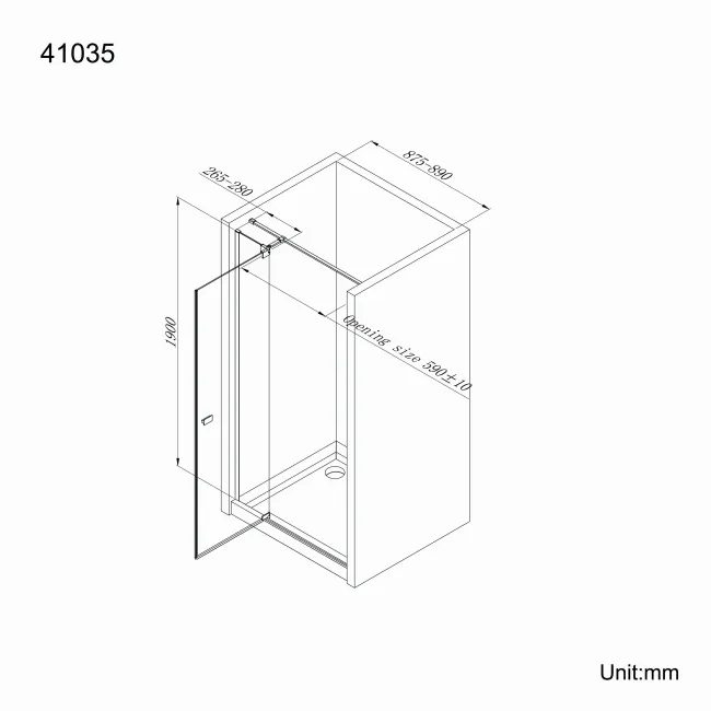 Vienna Easy Clean 8mm Hinged Shower Door 900mm