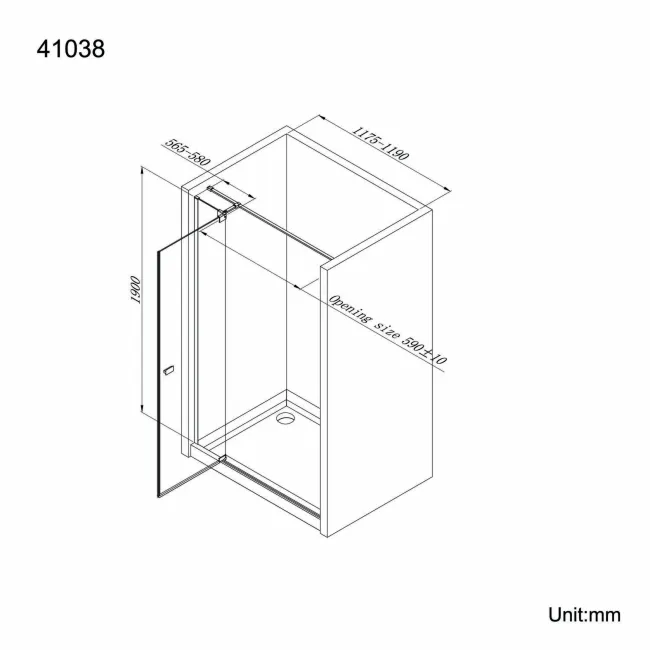 Vienna Easy Clean 8mm Hinged Shower Door 1200mm