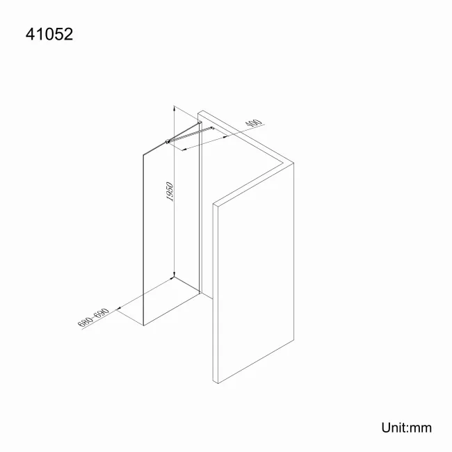 Copenhagen Easy Clean 8mm Wet Room Shower Glass Panel 700mm