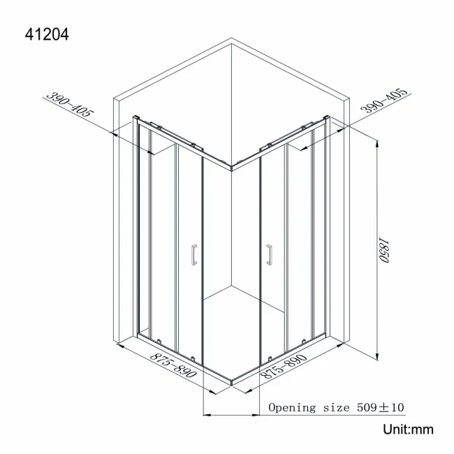 London Matt Black 6mm Corner Entry Shower Enclosure 900x900mm