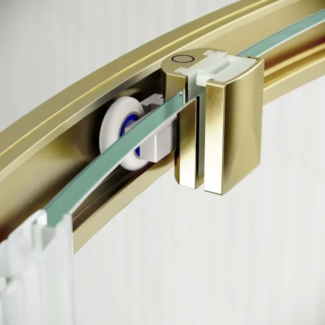 Hamburg Brushed Brass Easy Clean 8mm Quadrant Shower Enclosure 800x800mm - Easy Fix Feature