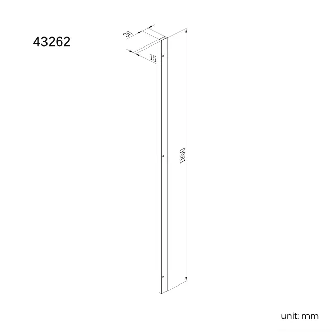 London 15mm Brushed Brass Extension Profile 1850mm Height