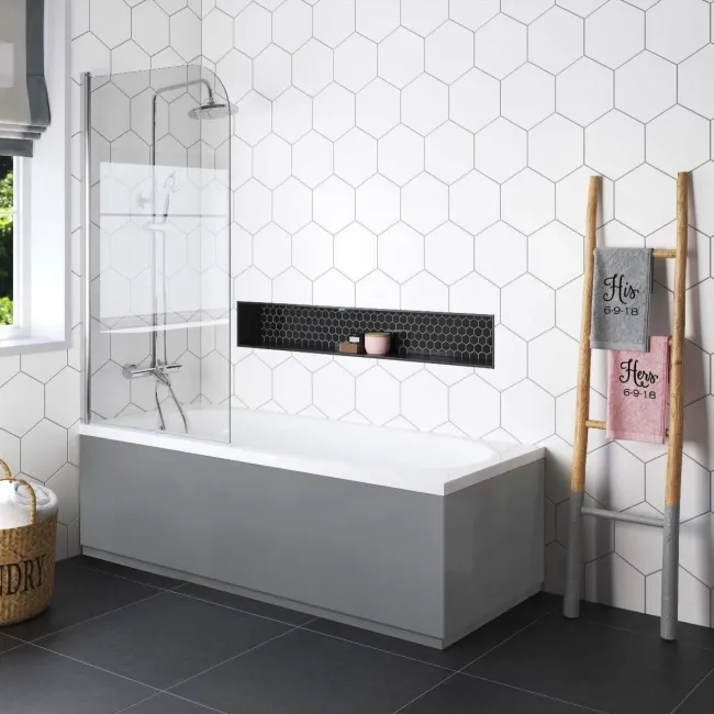 Stone Grey Wooden Bath End Panel 700mm