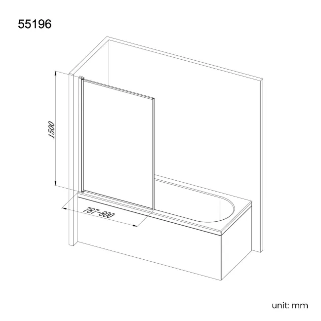 Fiji Easy Clean Fluted Brushed Brass Bath Screen - 800mm