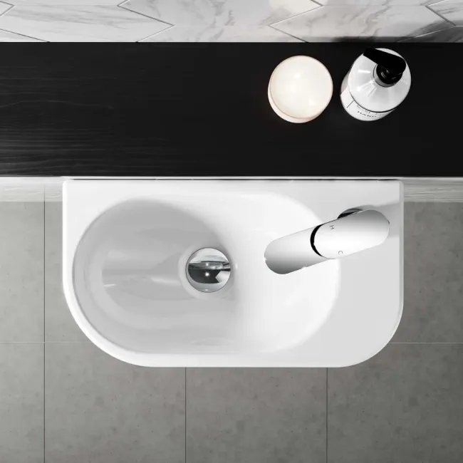 Georgia Wall Hung Right Hand 400mm Cloakroom Basin