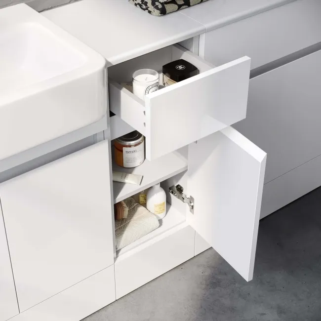 Foster Gloss White Side Cabinet Unit 300mm