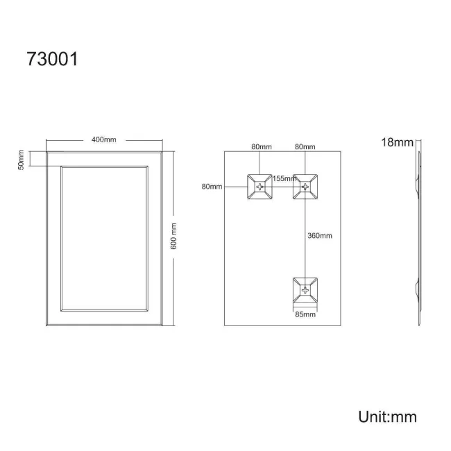 Bella Art Deco Cloakroom Mirror 600x400mm