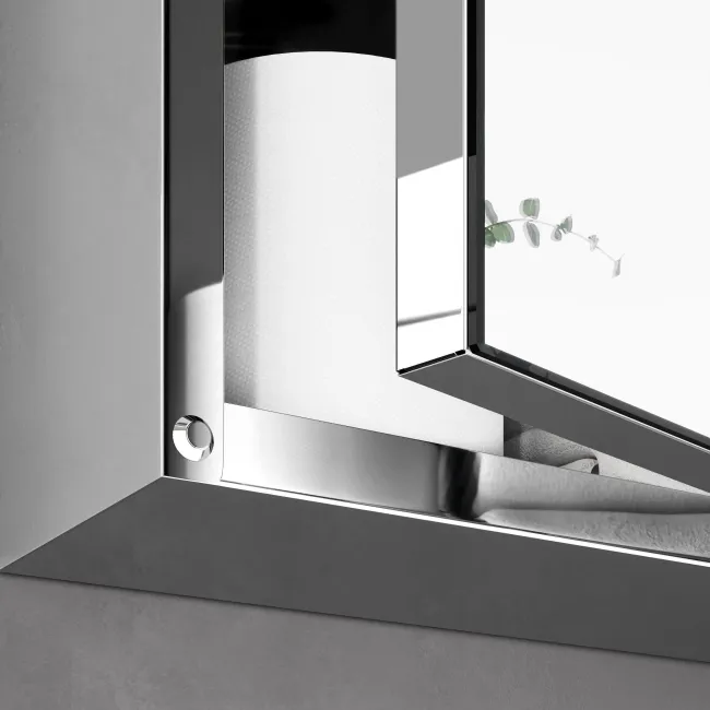 Elena tall Stainless Steel Mirror Cabinet 1200x300mm