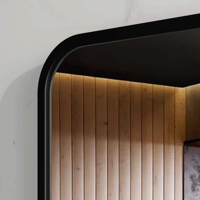 Olivia Black Framed Rectangular Bathroom Mirror 500x1000mm