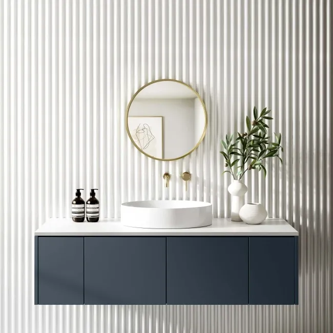 Mollie Brushed Brass Round Bathroom Mirror 500mm