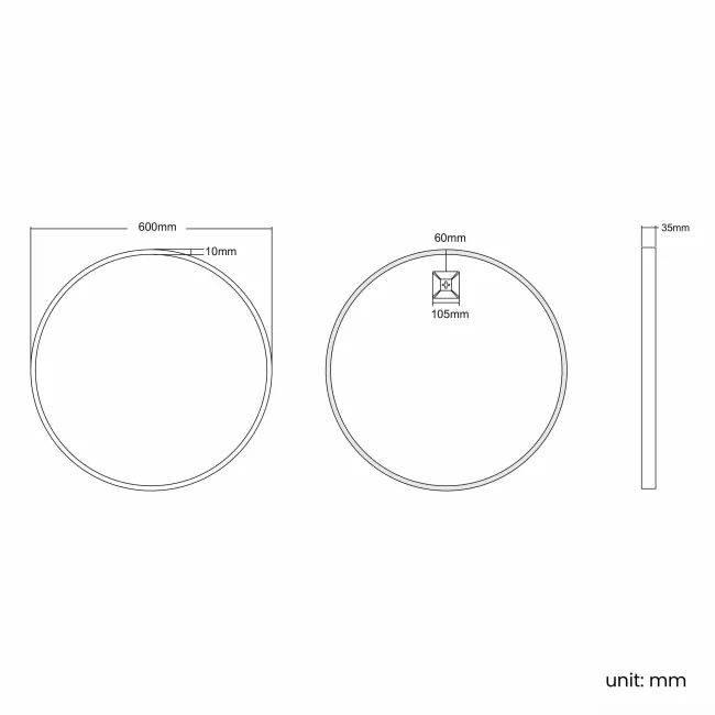 Mollie Brushed Brass Round Bathroom Mirror 600mm