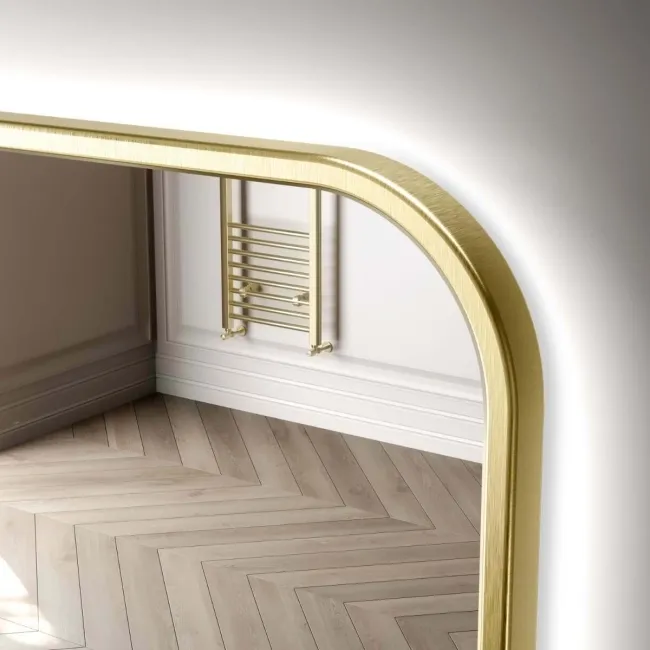Olivia Brushed Brass Backlit llluminated LED Mirror 600x1200mm
