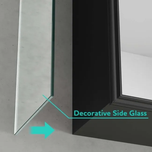 Esme Matt Black Recessed Mirror Cabinet 700x800mm