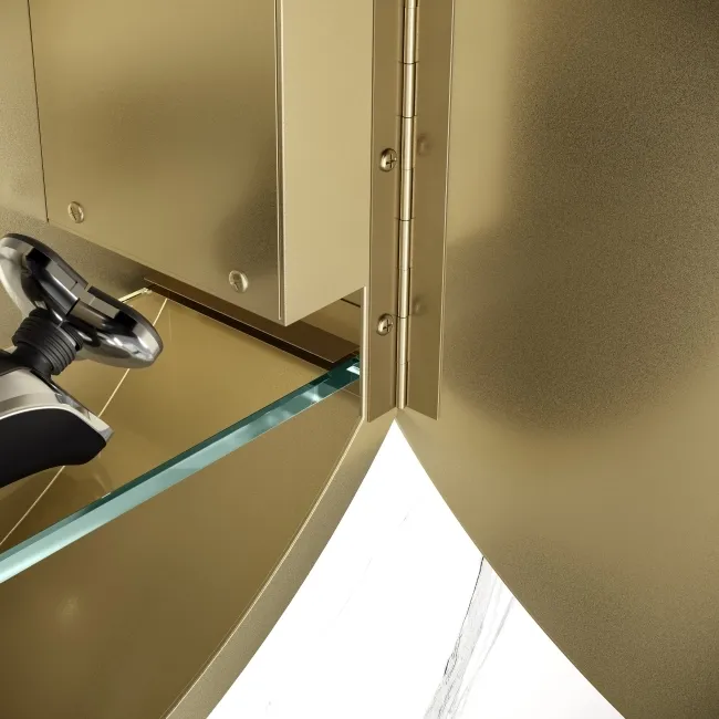 Mollie Matt Brass Round Illuminated LED Mirror Cabinet 500mm