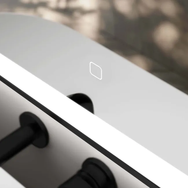 Mila Black Framed Illuminated LED Mirror 600x400mm