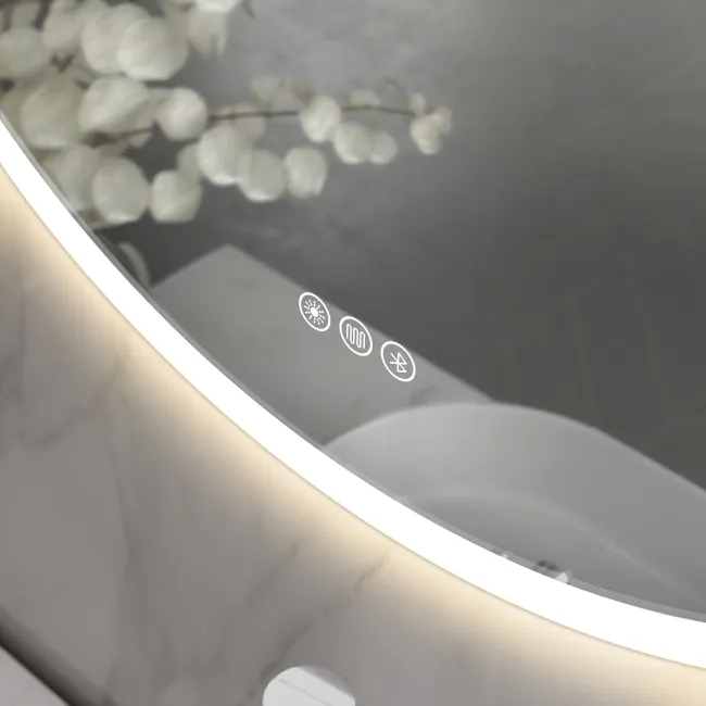 Grace Round Illuminated LED Mirror With BLUETOOTH Speaker 800mm