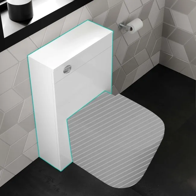 Avon & Trent Gloss White Slimline Back To Wall Toilet Unit 500mm