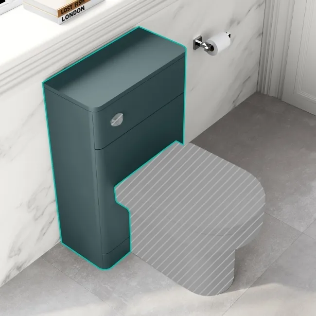 Mystic Green Slimline Back To Wall Toilet Unit 500mm