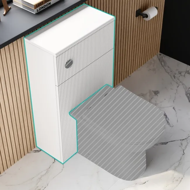 Sicily Fluted Coastal White 500 Toilet Unit