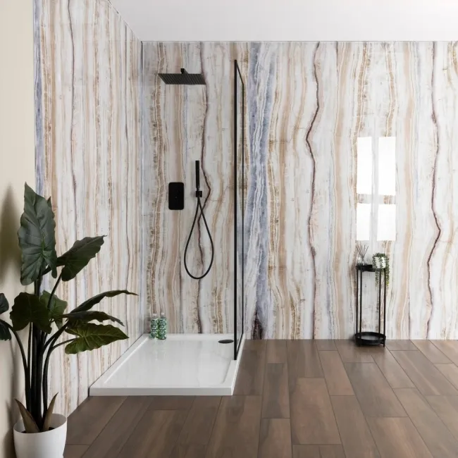 Trepanel Aqua Luxe® Onyx Multicolour Marble Effect Embossed Gloss SPC XXL Wall Panel