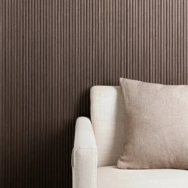 Trepanel Flex® Walnut Brown Flexible Acoustic Wood Panels 2400x300