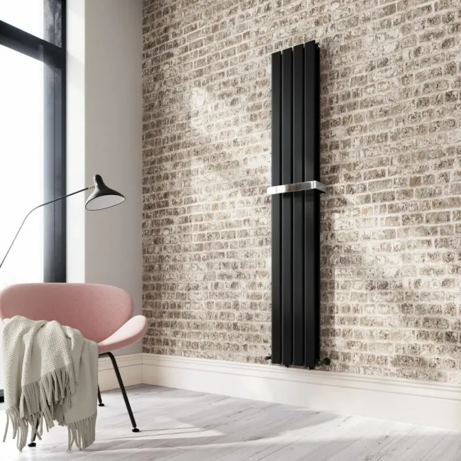 Chrome Towel Hanger 300mm for Double Flat Panel Radiator