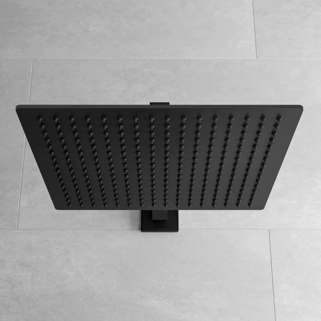 Galway Premium Matt Black Square Thermostatic Shower Set - 300mm Head