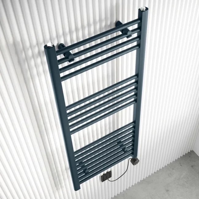 Barcelona Electric Inky Blue Straight Heated Towel Rail 1200x500mm