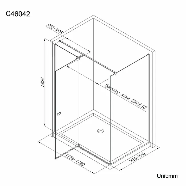 Vienna Easy Clean 8mm Hinged Shower Enclosure 1200x900mm