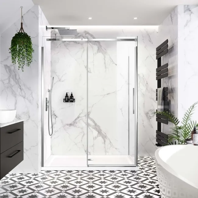 Stockholm Easy Clean 8mm Frameless Sliding Shower Enclosure 1400x800mm