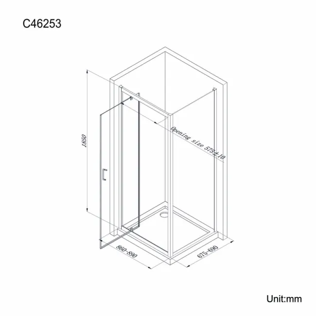 London 6mm Pivot Shower Enclosure 900x700mm